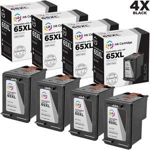 LD Products Ink Cartridge Replacement for HP 65XL N9K04AN High Yield Black 4Pack for DeskJet 2622 2624 2634 2636 2652 2655 3720 3722 3755 3758  Envy 5010 5012 5020 5032 5052 5055