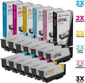 LD © Remanufactured Replacements for Epson 277XL 13PK HY Ink Cartridges: 3 T277XL120 Black, 2 T277XL220 Cyan, 2 T277XL320 Magenta, 2 T277XL420 Yellow, 2 T277XL520 LT Cyan, & 2 T277XL60 LT Magenta