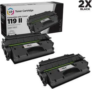 LD © Compatible Replacements for Canon 3480B001AA / 119II 2PK HY Black Toner Cartridges for ImageClass LBP6300dn, LBP6650dn, LBP6670dn, M6160dw, MF5850dn, MF5880dn, MF5950dw, MF5960dn, & MF6180dw LD © Compatible Replacements for Canon 3480B001AA / 119II 2PK HY Black Toner Cartridges for ImageClass LBP6300dn, LBP6650dn, LBP6670dn, M6160dw, MF5850dn, MF5880dn, MF5950dw, MF5960dn, & MF6180dw