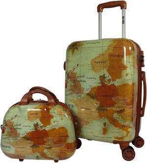 World Traveler Europe 2-Piece Carry-On Expandable Spinner Luggage Set with TSA Lock