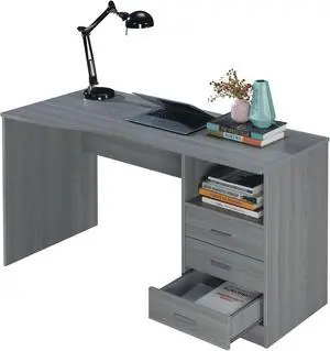 Urban Designs Classic 3-Drawer Computer Desk - Grey