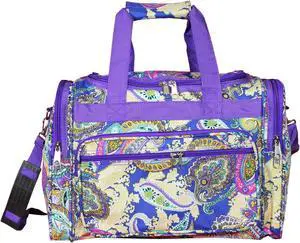 World Traveler Paisley 16-inch Carry-On Duffel Bag - Multi Paisley Blue Purple