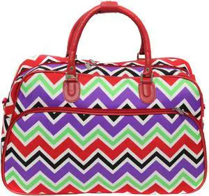 All-Seasons New Age ZigZag 21" Carry-On Shoulder Tote Duffel Bag - Red Trim