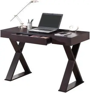 Office Express X-Leg Laptop Computer Home Office Desk - Espresso