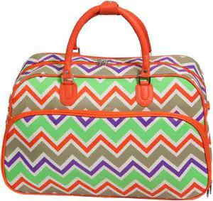 All-Seasons New Age ZigZag 21" Carry-On Shoulder Tote Duffel Bag - Orange Trim
