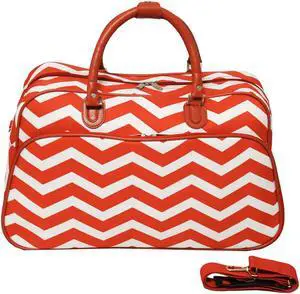 All-Seasons ZigZag 21-inch Carry-On Shoulder Tote Duffel Bag - Orange Cream