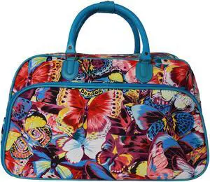 World Traveler Value Series Butterfly 21-Inch Duffel Bag - Blue Butterfly