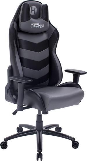 Urban Designs Chevron Ergonomic Racer Style Video Gaming Chair - Grey Black