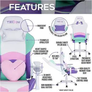 Urban Designs Kawaii Style High-Back Ergonomic Office-PC Gaming Chair