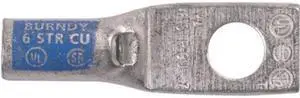 BURNDY YA6CLBOX One Hole Lug Compression Connector,6 AWG