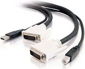 C2G 14177 DVI Dual Link + USB 2.0 KVM Cable, Black (6 Feet, 1.82 Meters) C2G 14177 DVI Dual Link + USB 2.0 KVM Cable, Black (6 Feet, 1.82 Meters)