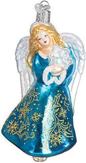 Old World Christmas Angel Collection Glass Blown Ornaments For Christmas Tree Glistening Snowflake