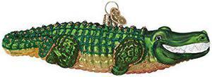 Old World Christmas Sea And Water Animals Glass Blown Ornaments For Christmas Tree, Alligator