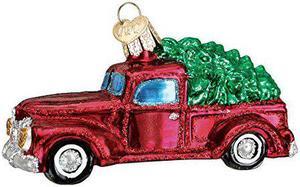 Old World Christmas Ornaments: Old Truck With Tree Glass Blown Ornaments For Christmas Tree (46029)