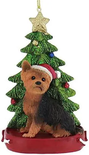 Kurt Adler C7954Yo Yorkshire Terrier With Christmas Tree Ornament, 4.25-Inch Height Kurt Adler C7954Yo Yorkshire Terrier With Christmas Tree Ornament, 4.25-Inch Height