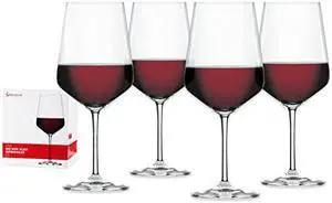 Spiegelau Style Red Wine Glasses, Set Of 4, European-Made Lead-Free Crystal, Classic Stemmed, Dishwasher Safe, Professional Quality Red Wine Glass Gift Set, 22.2 Oz