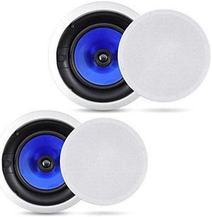 2-Way In-Wall In-Ceiling Speaker System, Dual 6.5 Inch 250W Pair Of Hi-Fi Ceiling Wall Flush Mount Speakers W/ 1" Silk Dome Tweeter, Adjustable Treble Control For Home Theater Entertainment Pyle