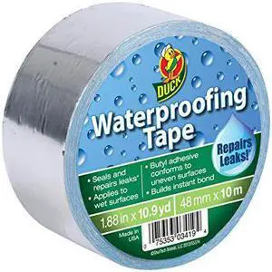 Duck Brand Waterproofing Tape, Silver, 1.88 Inches X 10.9 Yards, 1 Roll (280355)