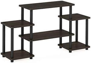 Furinno Turn-N-Tube No Tools Entertainment Tv Stands, Dark Brown/Black