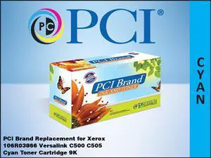 PCI Brand Xerox 106R03866 XXL Cyan Toner Cartridge 9000 Page Extra High Yield for Xerox VersaLink C500, C500DN, C500N, C505, C505S, C505X, 106R3866