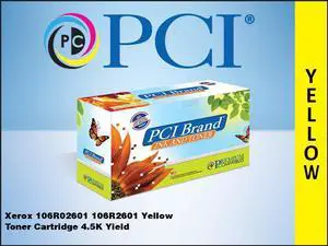 PCI Brand Xerox 106R02601 Yellow Toner Cartridge 4500 Page Yield for Xerox Phaser 7100, Xerox Phaser 7100DN, Xerox Phaser 7100N, 106R2601 Yellow Toner