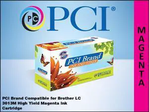 PCI Brand Brother LC3013M-PCI New Compatible Replacement For Brother LC3013M Magenta InkJet Cartridge 400 Page Yield