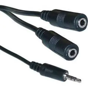 Cable Wholesale 3.5mm Stereo Y Cable, 3.5mm Male to Dual 3.5mm Stereo Female, 6 foot