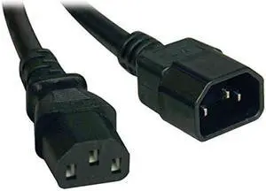 Tripp Lite Heavy-Duty Power Extension Cord 15A, 14AWG (IEC-320-C14 to IEC-320-C13) 1-ft.(P005-12N)