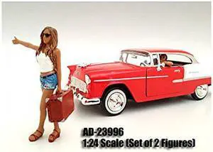 American Diorama Hitchhiker 2 Piece Figure Set for 1:24 Scale Models