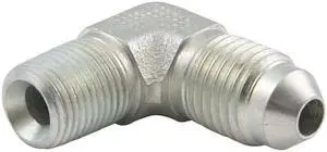 Allstar Fitting, Adapter, 90 Degree, 3 AN Male to 1/8 in NPT Male, Steel, Zinc Oxide, Each (ALL50018)