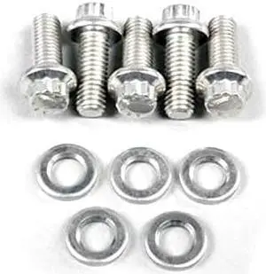 ARP 615-1000 Stainless Steel 3/8-16" RH Thread 1.000" UHL 12-Point Bolt with 7/16" Socket and Washer, (Set of 5)