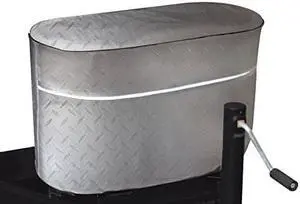 ADCO 2714 Silver Double 40 Diamond Plated Steel Vinyl Propane Tank Cover