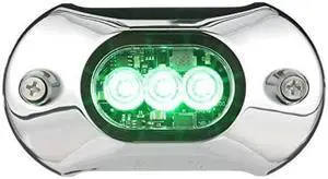 Attwood 65UW03G LED Underwater Light, Stainless Steel Bezel, Green Light