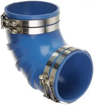 Trident Marine 290V6000-S/S Molded Silicone Wet Exhaust 90-Degree Elbow with Clamps, 6", 350-Degree Fahrenheit