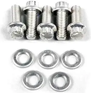 ARP 770-1003 Stainless Steel M6 x 1 Thread 30mm UHL 12-Point Bolt with 8mm Socket and Washer, (Set of 5)