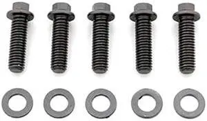ARP 742-1250 Black Oxide 3/8-24" Fine RH Thread 1.250" UHL 12-Point Bolt with 3/8" Socket and Washer, (Set of 5)