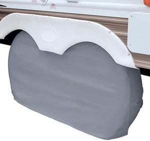 Classic Accessories Over Drive RV Dual Axle Wheel Cover, Wheels 30" - 33"DIA, Grey, 1-Piece