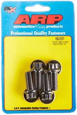 ARP 150-3101 12-Point Windsor Motor Mount Bolt Kit for Small Block Ford , Black