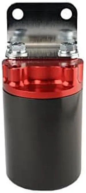 Aeromotive 12317 Filter, Canister, 10-Micron Fabric Element, 3/8" NPT Port, Bright-Dip Red Top/Black Cup, SS Series