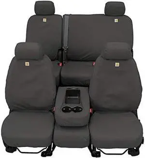 Covercraft - SSC3437CAGY Carhartt SeatSaver Front Row Custom Fit Seat Cover for Select Chevrolet/GMC Models - Duck Weave (Gravel)