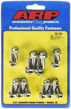 ARP 434-1804 Stainless Steel Oil Pan Bolt Kit for Small Block Chevy