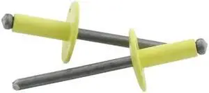 Allstar ALL18180  Large Head Rivet, Aluminum, Yellow, Pack of 250
