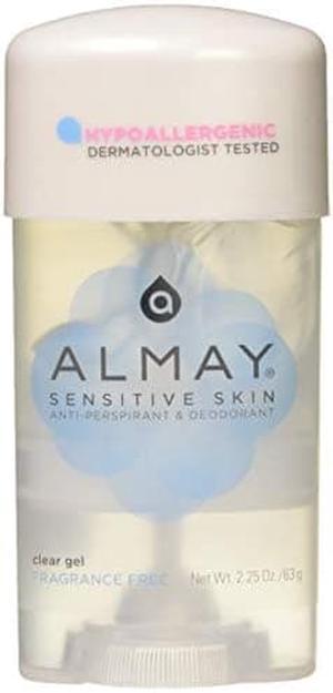 Almay Clear Gel, Anti-Perspirant and Deodorant, Fragrance Free, 2.25-Ounce Stick (Pack of 3)