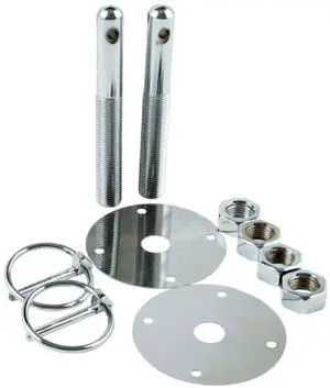 Allstar Performance ALL18512 Steel Hood Pin Kit with 3/16" Flip-Over Clip