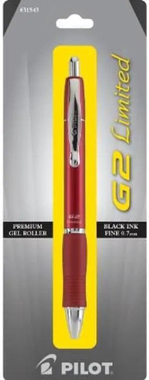 PILOT G2 Limited Refillable & Retractable Rolling Ball Gel Pen, Fine Point, Barrel Colors Vary, Black Ink, Single Pen (31543) PILOT G2 Limited Refillable & Retractable Rolling Ball Gel Pen, Fine Point, Barrel Colors Vary, Black Ink, Single Pen (31543)