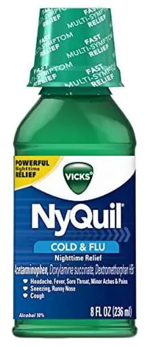 Vicks NyQuil Cold & Flu Nighttime Relief, Original Liquid 8 Fl Oz (Pack of 12) Vicks NyQuil Cold & Flu Nighttime Relief, Original Liquid 8 Fl Oz (Pack of 12)