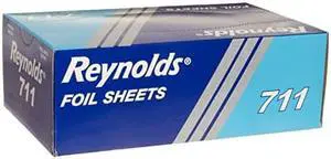 Reynolds Pop-up Interfolded Aluminum Foil Sheets, Silver, 500/Box, Case of 6, 3000 Sheet