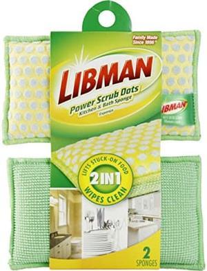 Libman 336 Power Scrub Dots Kitchen and Bath Sponge