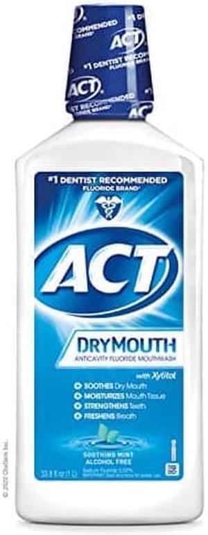 ACT Total Care Anticavity Fluoride Mouthwash Dry Mouth, Mint, 33.8 Ounce