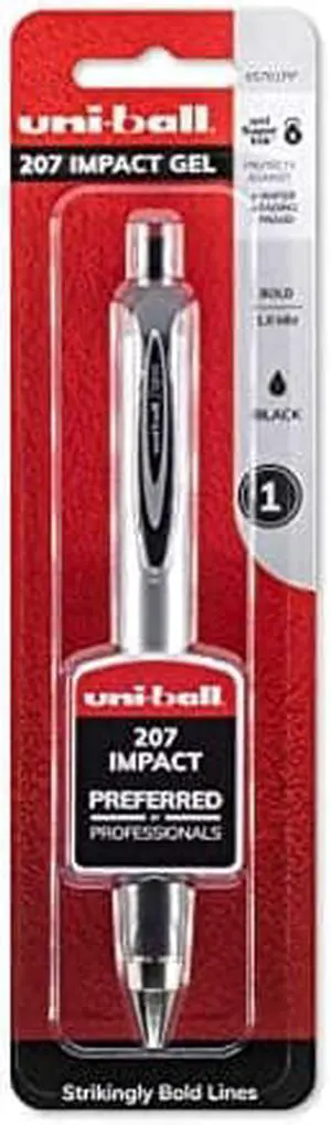 uni-ball 207 Impact RT Gel Pens, Bold Point (1.0mm), Black, 1 Count